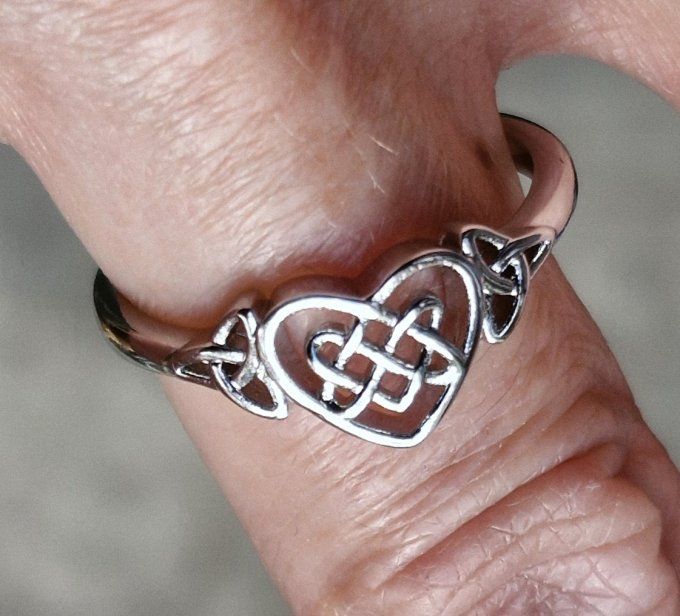 BAGUE ARGENT 925 cœur celtique taille 55 (7) dans sa boite